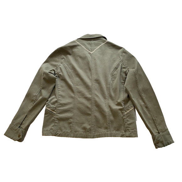 Travel Smith Canvas Jacket Womens Medium Green Cotton Cargo Utility Jacket - Picture 9 of 16